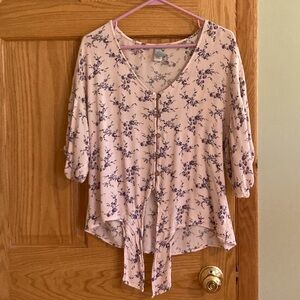 M Fasis Tie Bottom Floral Shirt
